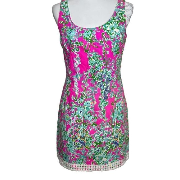 Lilly Pulitzer Dresses & Skirts - 𝅺LILLY Pulitzer Southern Charm Eaton Dress Hot Pink Floral Size 8 Medium